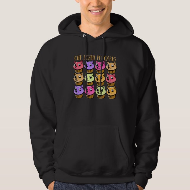 DOGS IN CUPCAKE ONE DOZEN PUP CAKES PUPPY CAKES HOODIE (Framsida)