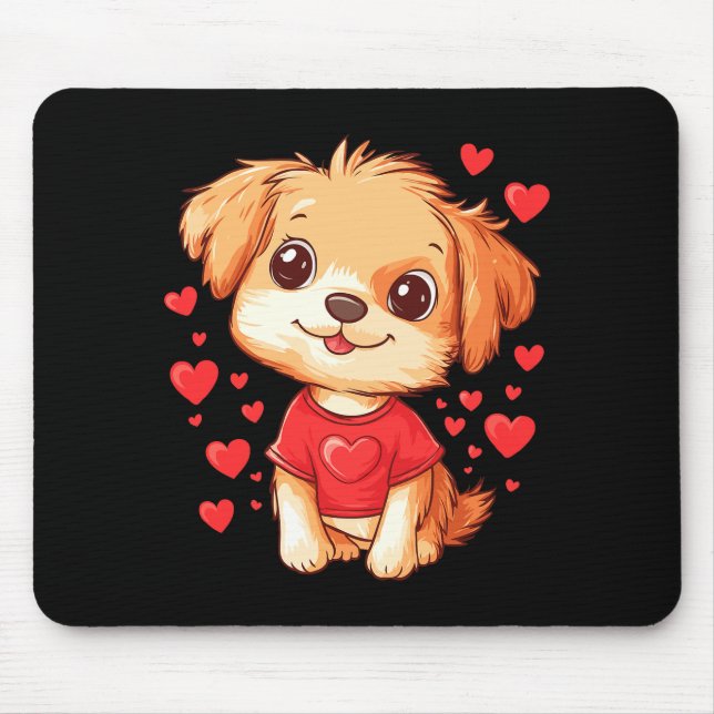 Dogs Lover Heart Girls Puppy Valentine’s Day Women Musmatta (Framsidan)