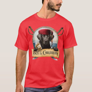 Dogs of the Caribbean  Cute Black Labrador Pirate  T Shirt