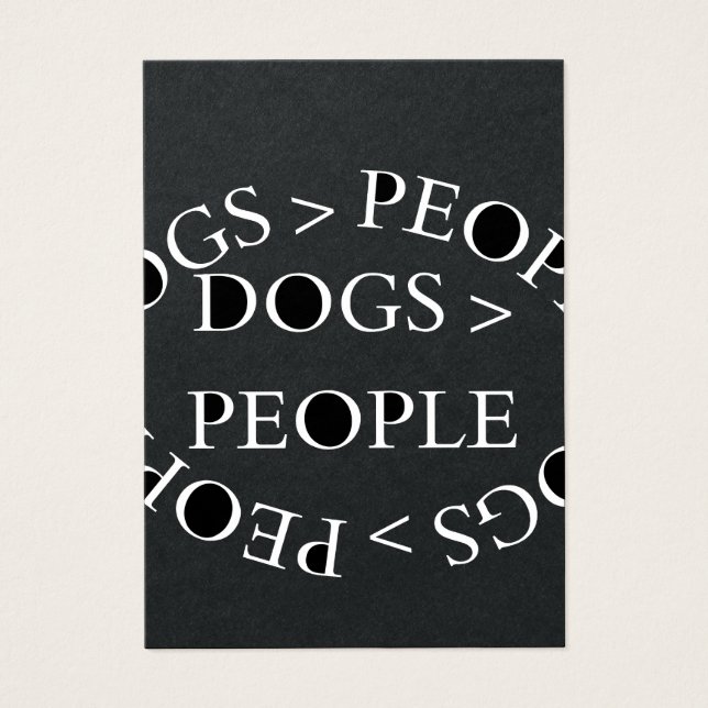 Dogs Over People – Funny Dog Quote Visitkort (Framsidan)