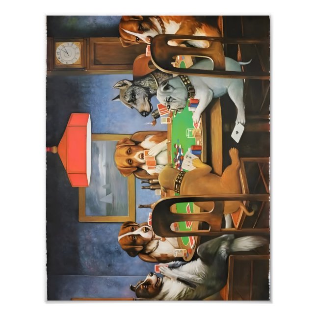 Dogs Playing Poker by Cassius Marcellus Coolidge's Fototryck (Framsidan)