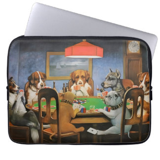 Dogs Playing Poker by Cassius Marcellus Coolidge's Laptop Fodral