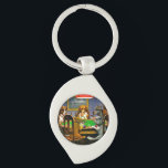 Dogs Playing Poker Swirl Silverfärgad Nyckelring<br><div class="desc">Dogs playing poker, famous painting by C.M. Coolidge, 1903.</div>