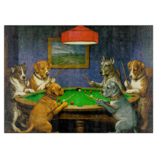 Dogs Playing Snooker Billiards Fun Spoof