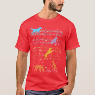 Dogs Playing With Sheet Music Notes Musiceacher vi T Shirt