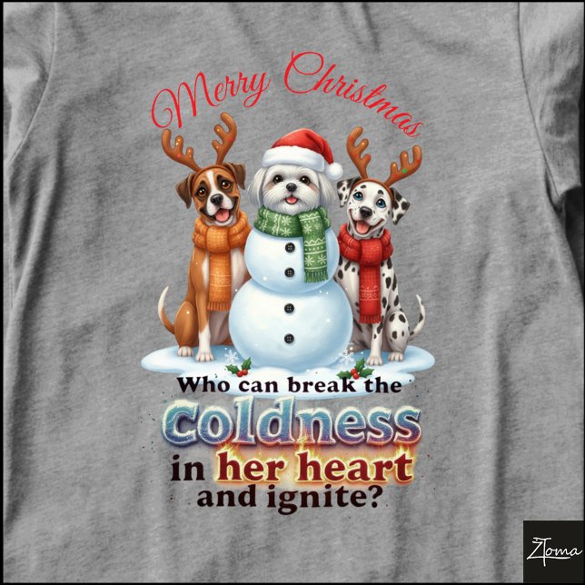 Dogs Snowman Christmas Friends Antlers Scarves T Shirt (Skapare uppladdad)