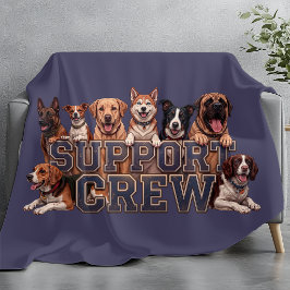 Dogs Support Crew Multi Breed Owner Blue Dog Lover Fleecefilt