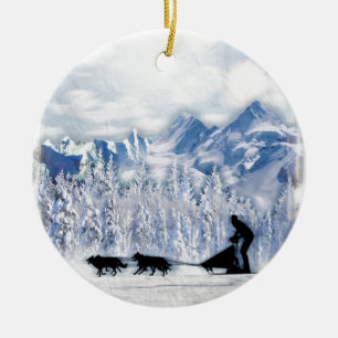 Dogsledding Julgransprydnad Keramik