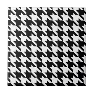 Dogtooth, Houndstooth mönster i Black&White Kakelplatta