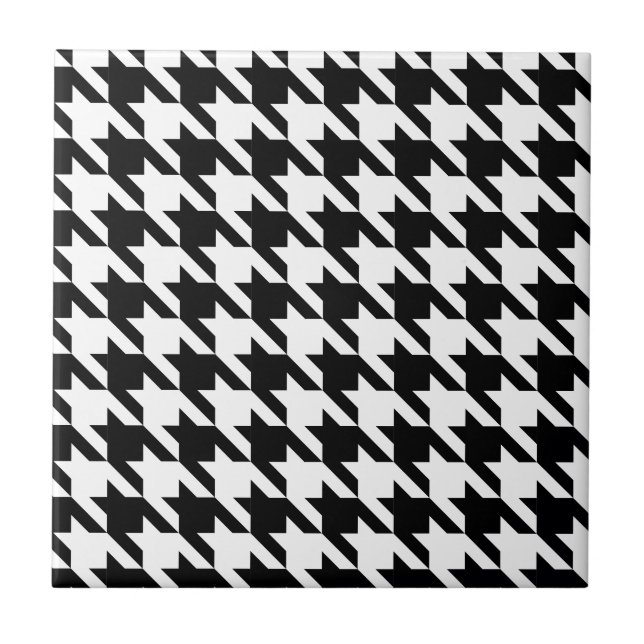 Dogtooth, Houndstooth mönster i Black&White Kakelplatta (Framsidan)