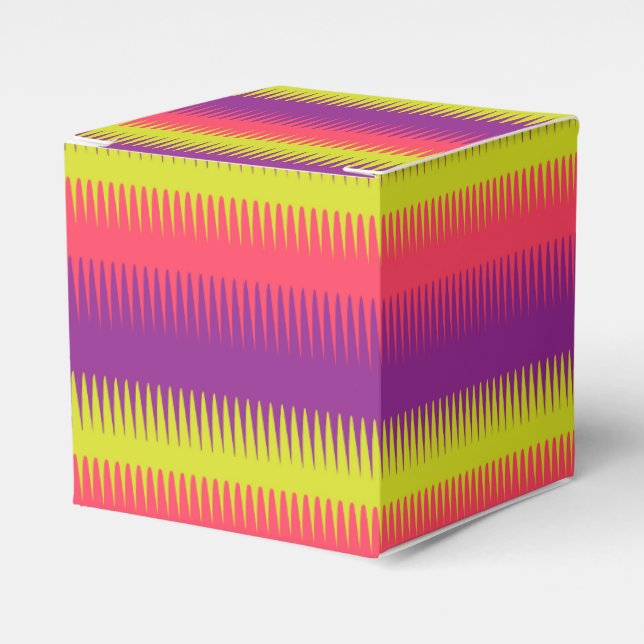 Dogtooth linjer lila rosa lime green gift box presentaskar (Framsidan Sidan)