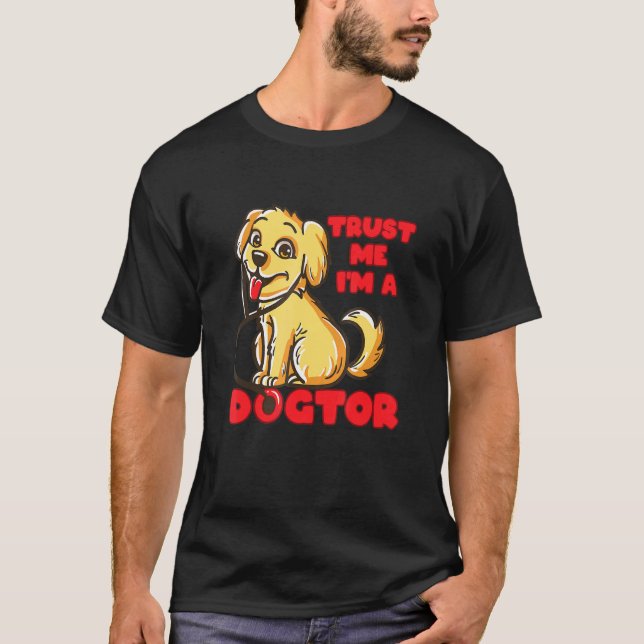 Dogtor Golden Labrador Retriever Puppy Vet Tech Ve T Shirt (Framsida)