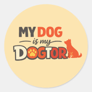 Dogtor Pun Design Söt presentidé för hundälskare Runt Klistermärke