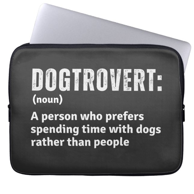 Dogtrovert Definition Funny introducerar överordna Laptop Fodral (Framsidan)