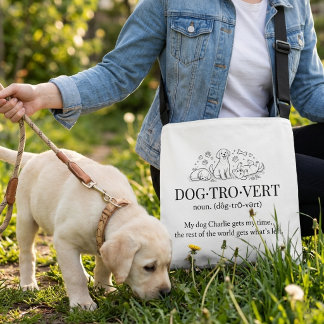 Dogtrovert Funny Text Dog Name Cute Introvert Tote Axelväska
