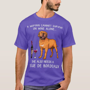 Dogue Bordeaux och vin Rolig hund  T Shirt