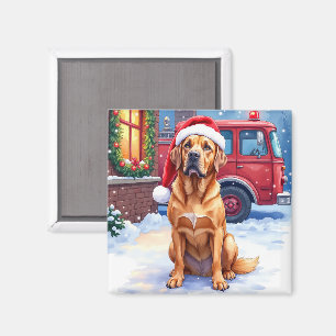 Dogue de Bordeaux Brandstation Santa Hatt Magnet