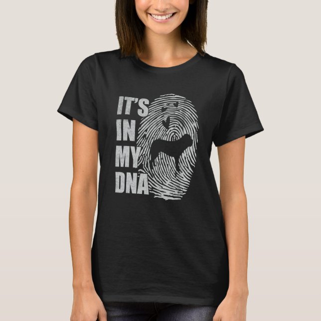 Dogue De Bordeaux DNA Dog Mom Dad Dog T Shirt (Framsida)