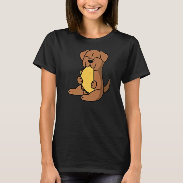 Dogue De Bordeaux Eatum a Taco Hund T Shirt (Framsida)