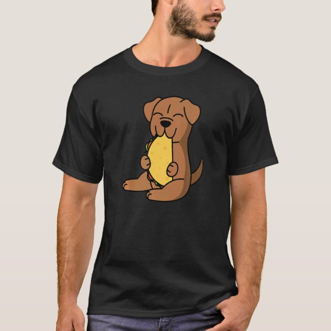 Dogue De Bordeaux Eatum a Taco Hund T Shirt (Framsida)