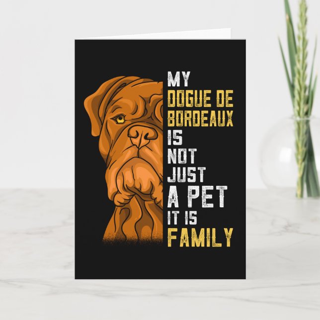 Dogue de Bordeaux Family Hund Gift Kort (Framsida)