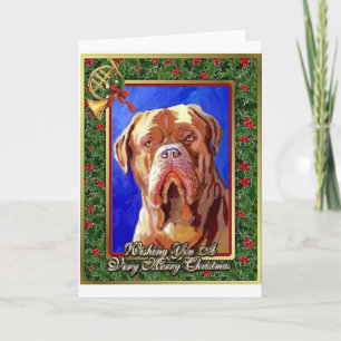 Dogue De Bordeaux Förfölja tom julkort Helgkort