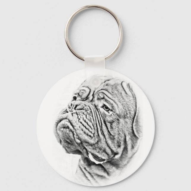 Dogue De Bordeaux - Fransk Mastiff Nyckelring (Framsida)