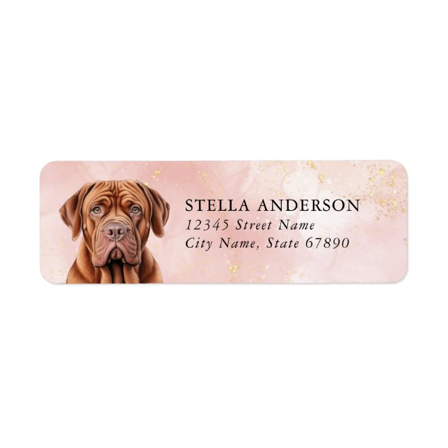 Dogue De Bordeaux Hund Returetiketters Returadress Etikett (Framsidan)