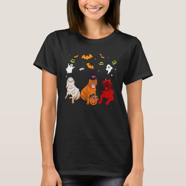 Dogue De Bordeaux Hund T Shirt (Framsida)