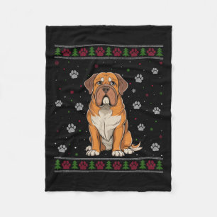 Dogue De Bordeaux jul Sweater Julafton Pet Hund L Fleecefilt