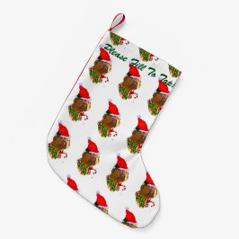 Dogue de Bordeaux-julen Liten Julstrumpa