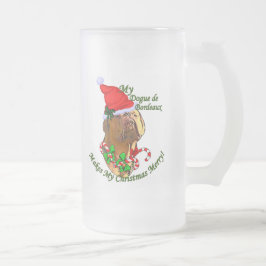 Dogue de Bordeaux julklappar Frostat Ölglas
