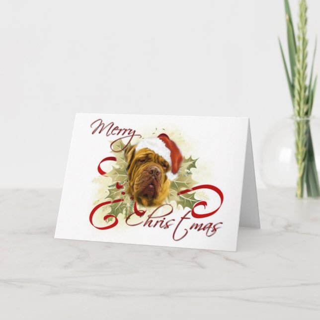 Dogue de Bordeaux-julkort Helgkort (Framsida)