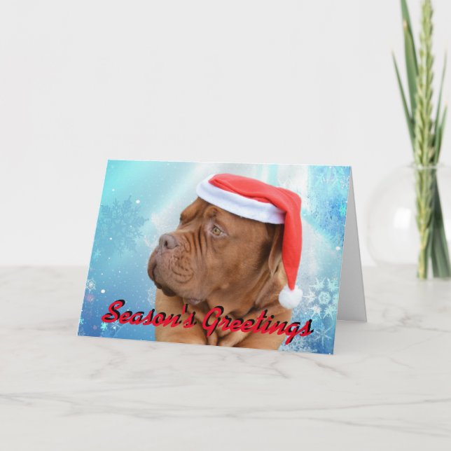 Dogue de Bordeaux julkort Helgkort (Framsida)