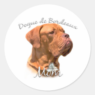 Dogue de Bordeaux Mamma 2 Runt Klistermärke