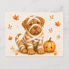 Dogue de Bordeaux-mumie Halloween-postkort Vykort