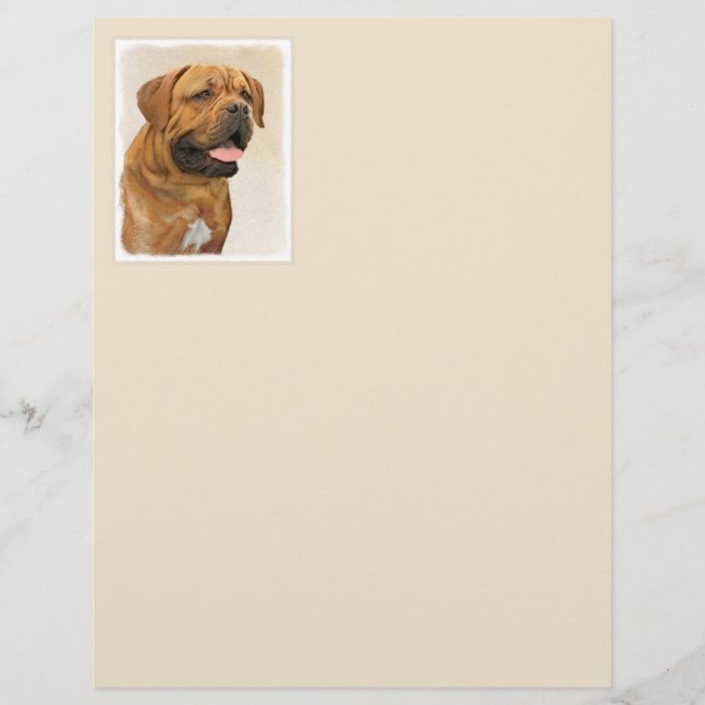 Dogue de Bordeaux Painting - Cute Original Hund Ar (Framsida)