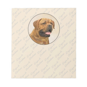 Dogue de Bordeaux Painting - Cute Original Hund Ar Anteckningsblock