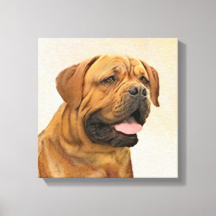 Dogue de Bordeaux Painting - Cute Original Hund Ar Canvastryck