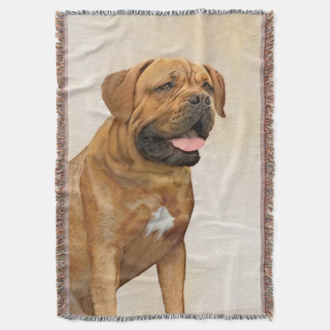 Dogue de Bordeaux Painting - Cute Original Hund Ar Filt (Framsidan Vertikal)