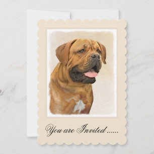 Dogue de Bordeaux Painting - Cute Original Hund Ar Inbjudningar