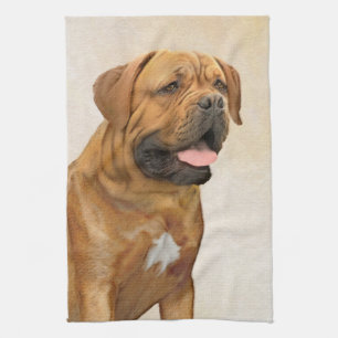 Dogue de Bordeaux Painting - Cute Original Hund Ar Kökshandduk