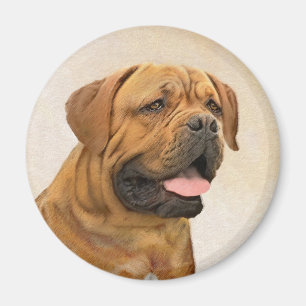 Dogue de Bordeaux Painting - Cute Original Hund Ar Magnet