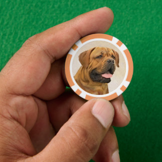 Dogue de Bordeaux Painting - Cute Original Hund Ar Poker Marker