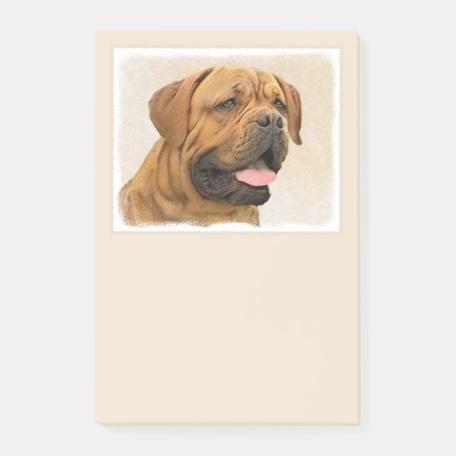 Dogue de Bordeaux Painting - Cute Original Hund Ar Post-it Block (Framsida)