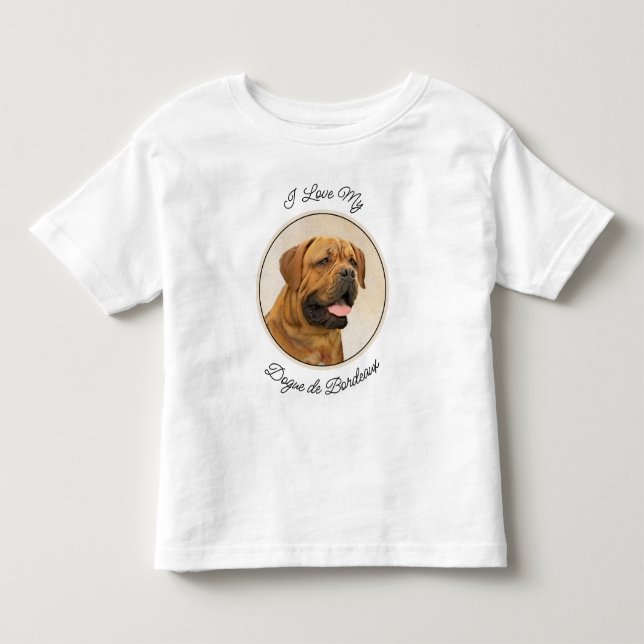 Dogue de Bordeaux Painting - Cute Original Hund Ar T Shirt (Framsida)