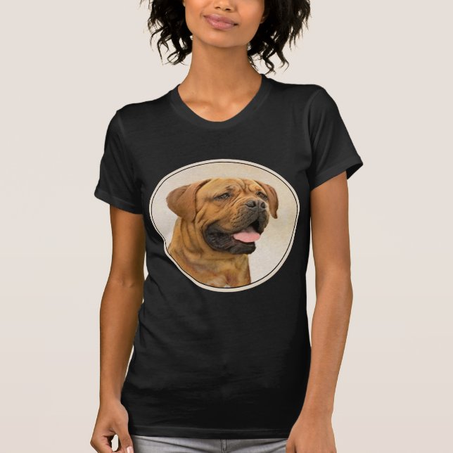 Dogue de Bordeaux Painting - Cute Original Hund Ar T Shirt (Framsida)
