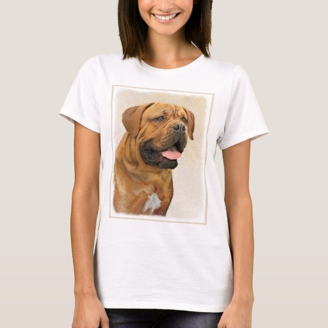 Dogue de Bordeaux Painting - Cute Original Hund Ar T Shirt (Framsida)
