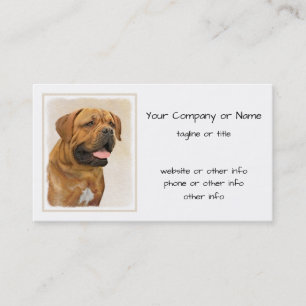 Dogue de Bordeaux Painting - Cute Original Hund Ar Visitkort