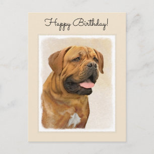 Dogue de Bordeaux Painting - Cute Original Hund Ar Vykort